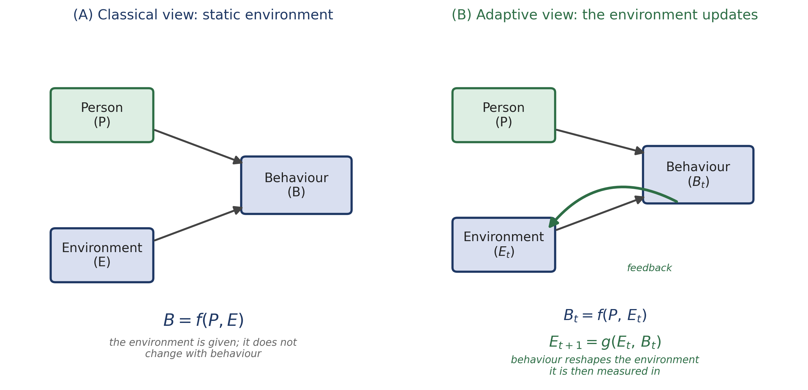 Figure 1: The classical and adaptive views of the person-environment relationship
